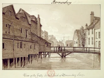 Ansicht des Folly, Dockhead, Bermondsey, 1828 aus 
